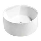 Aqua Eden VTRO535322 53-Inch Round Acrylic Freestanding Tub with Drain, Glossy White