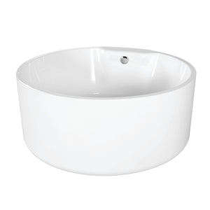 Aqua Eden VTRO535323 53-Inch Round Acrylic Freestanding Tub with Drain, Glossy White