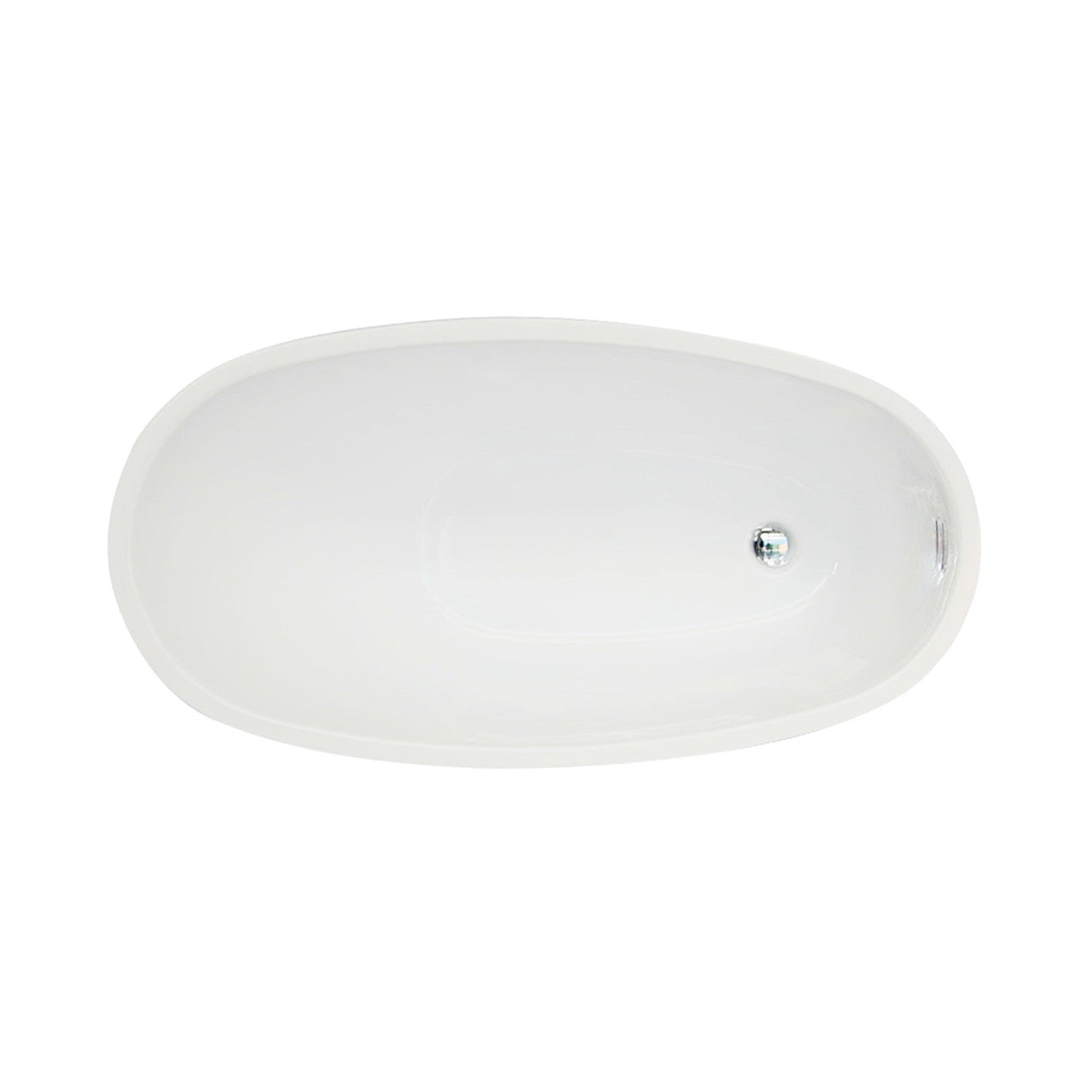 Aqua Eden VTRS482627 48-Inch Acrylic Freestanding Tub with Drain, Glossy White