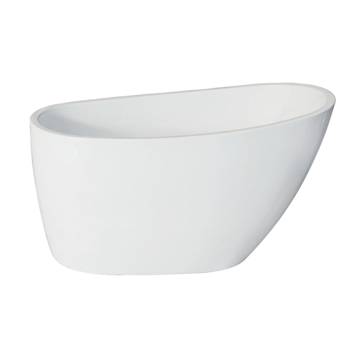 Aqua Eden VTRS482627 48-Inch Acrylic Freestanding Tub with Drain, Glossy White