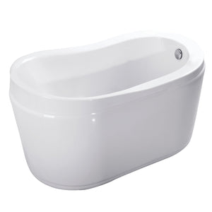 Aqua Eden VTRS523030 52-Inch Acrylic Freestanding Tub with Drain and Integrated Seat, White