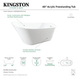 Begonia VTRS592826 59-Inch Acrylic Single Slipper Freestanding Tub with Drain, White