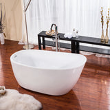 Aqua Eden VTRS592928 59-Inch Acrylic Single Slipper Freestanding Tub with Drain, White