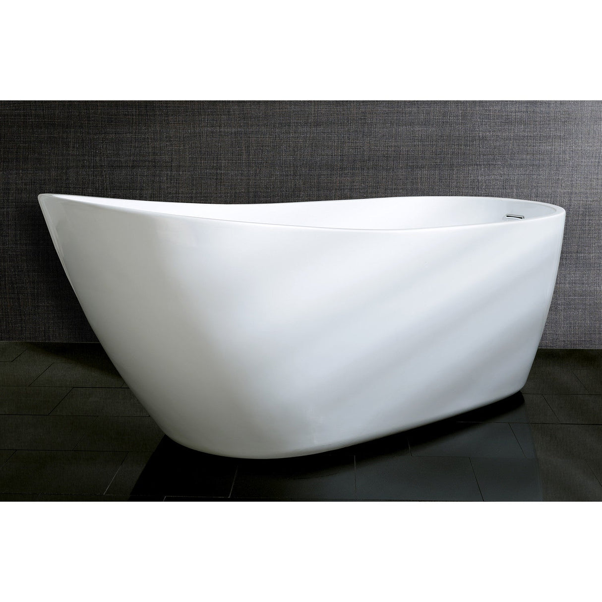 Aqua Eden VTRS592928 59-Inch Acrylic Single Slipper Freestanding Tub with Drain, White