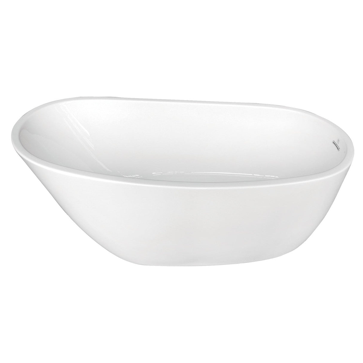 Aqua Eden VTRS592928 59-Inch Acrylic Single Slipper Freestanding Tub with Drain, White