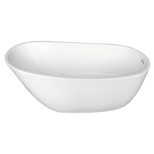 Aqua Eden VTRS683128 68-Inch Acrylic Single Slipper Freestanding Tub with Drain, White