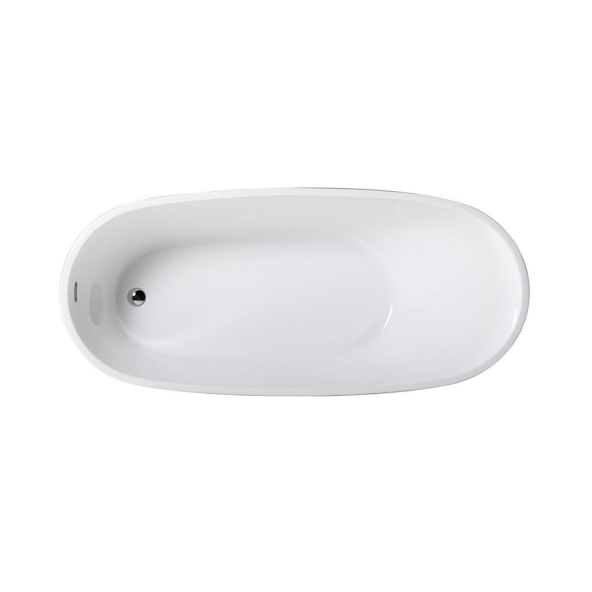 Aqua Eden VTRS723228 72-Inch Acrylic Freestanding Tub with Drain, Glossy White