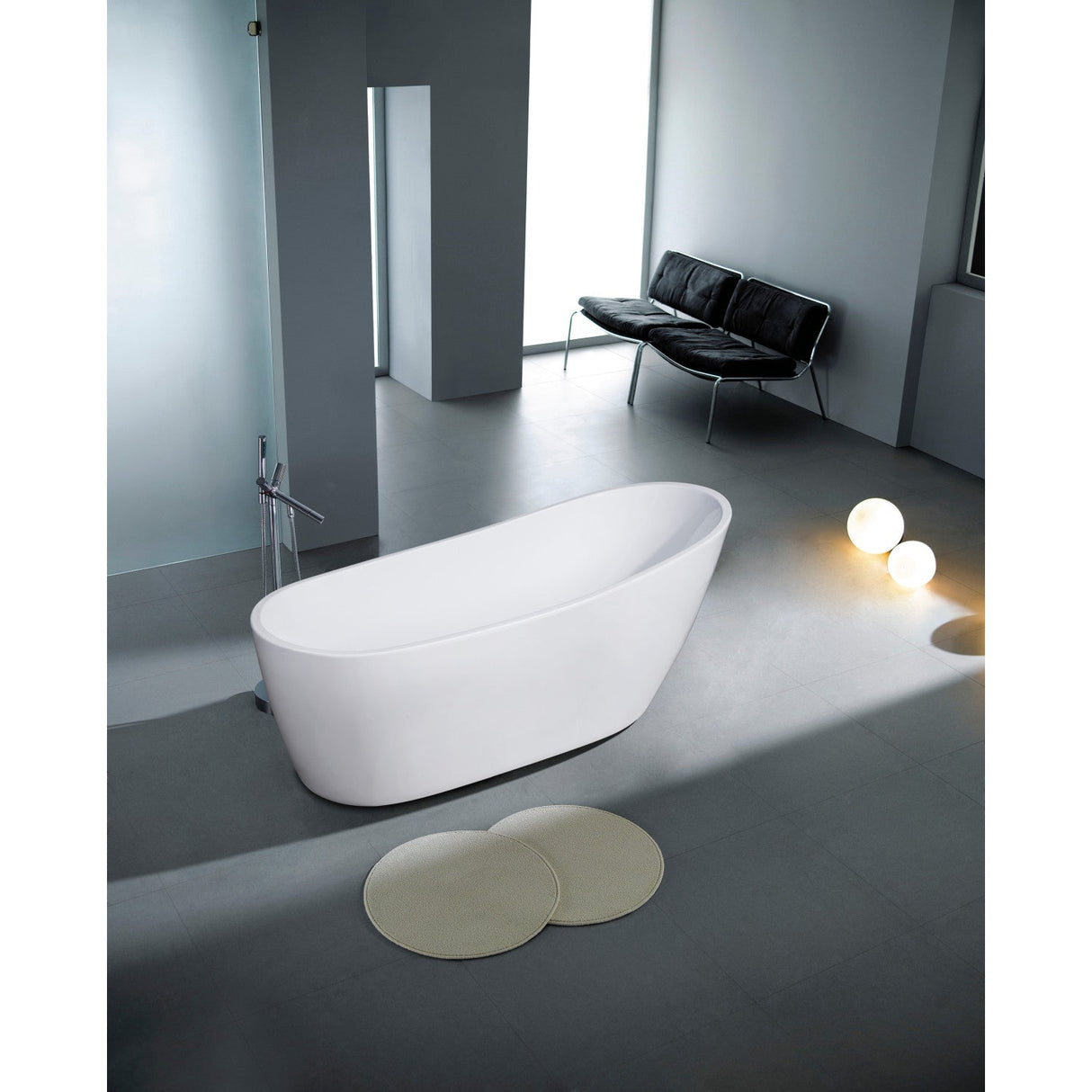 Aqua Eden VTRS723228 72-Inch Acrylic Freestanding Tub with Drain, Glossy White