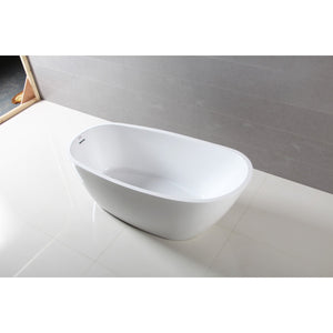 Aqua Eden VTRS723228 72-Inch Acrylic Freestanding Tub with Drain, Glossy White