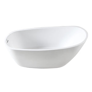 Aqua Eden VTRS723228 72-Inch Acrylic Freestanding Tub with Drain, Glossy White
