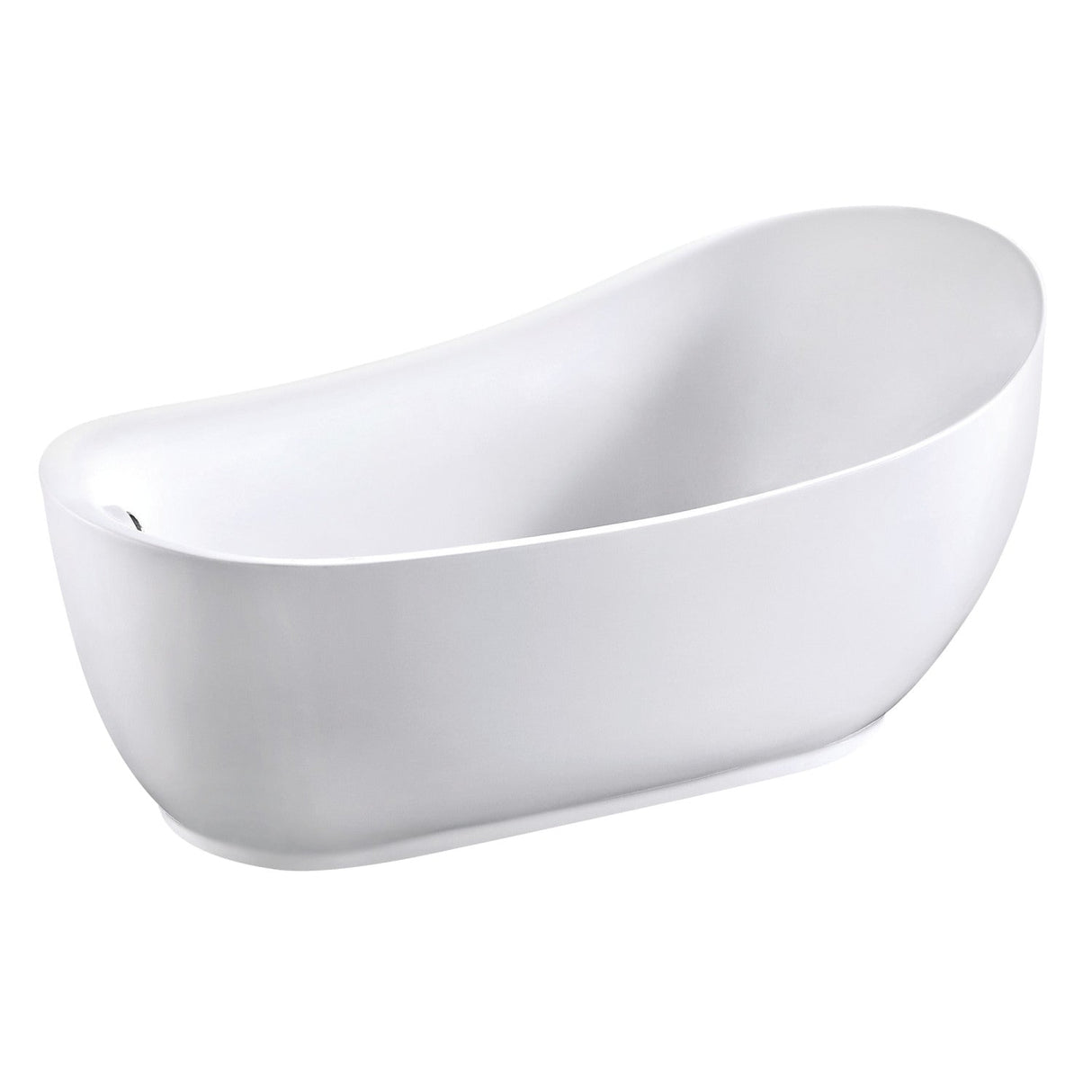 Aqua Eden VTRS723432SA 70-Inch Acrylic Freestanding Tub with Drain, Glossy White