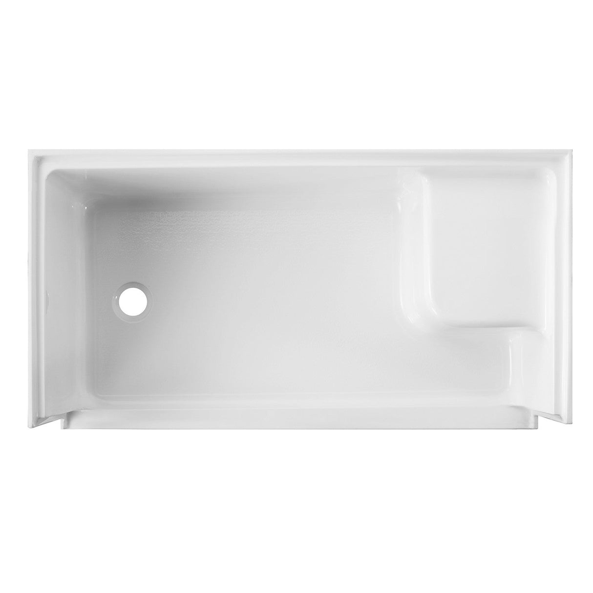 Grenada VTSB603221L 60-Inch x 32-Inch Anti-Skid Acrylic Shower Base with Integral Seat, Left Hand Drain, White