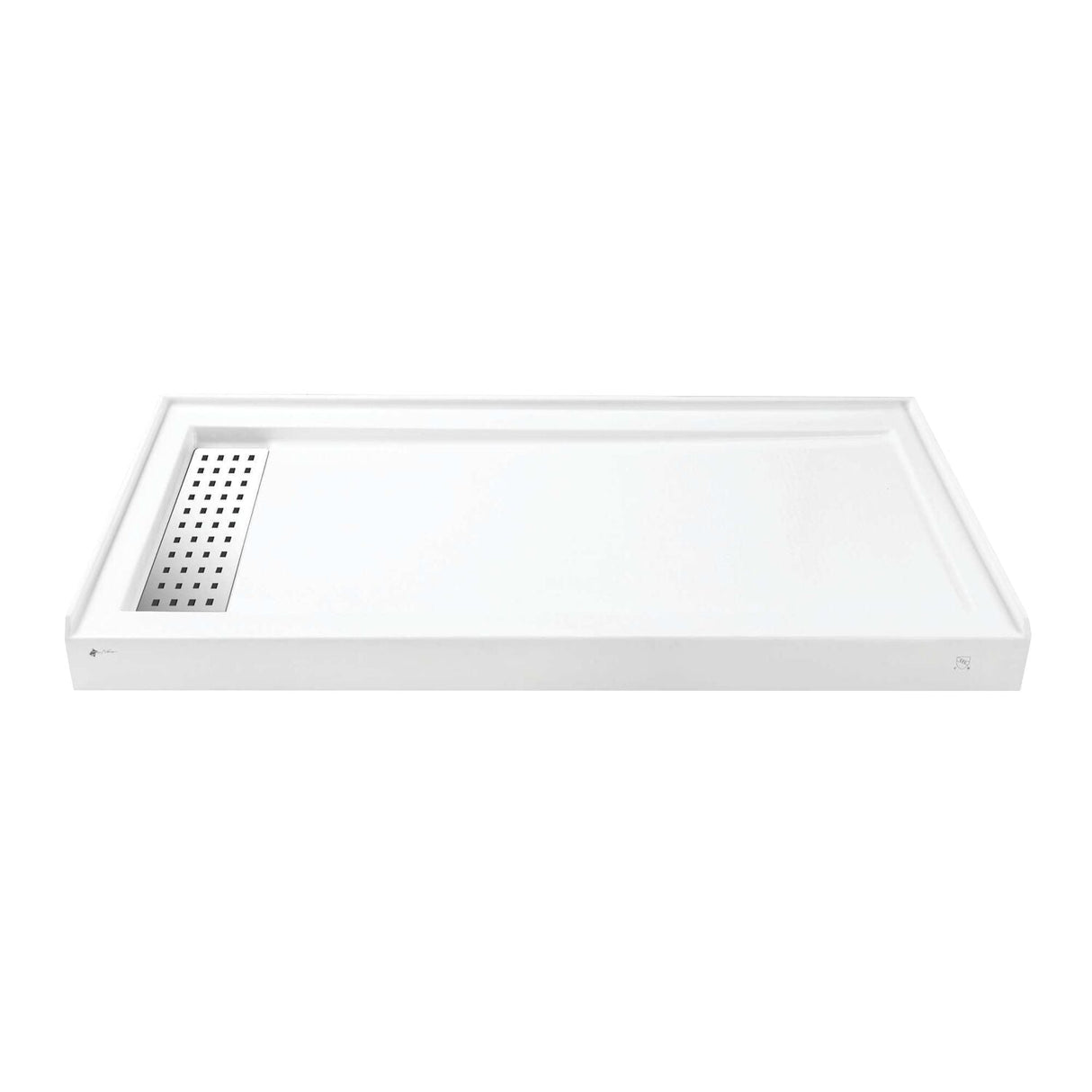 Curacao VTSB60325LT 60-Inch x 32-Inch Anti-Skid Acrylic Single Threshold Shower Base with Left Drain, Glossy White