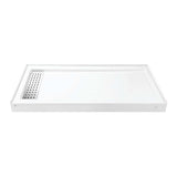 Curacao VTSB60325LT 60-Inch x 32-Inch Anti-Skid Acrylic Single Threshold Shower Base with Left Drain, Glossy White