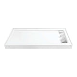 Curacao VTSB60325RT 60-Inch x 32-Inch Anti-Skid Acrylic Single Threshold Shower Base with Right Drain, Glossy White