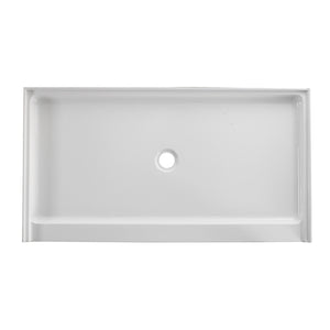 Bonaire VTSB60326C 60-Inch x 32-Inch Anti-Skid Acrylic Shower Base with Center Drain, White