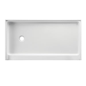 Bonaire VTSB60326L 60-Inch x 32-Inch Anti-Skid Acrylic Shower Base with Left Hand Drain, White