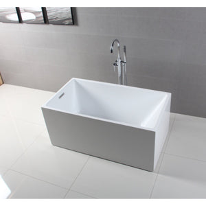 Aqua Eden VTSQ512823 51-Inch Acrylic Freestanding Tub with Drain, White