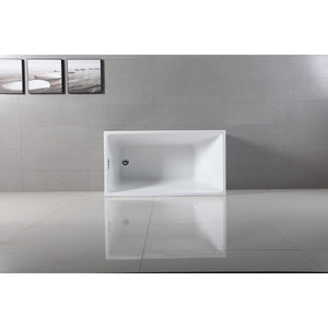 Aqua Eden VTSQ512823 51-Inch Acrylic Freestanding Tub with Drain, White
