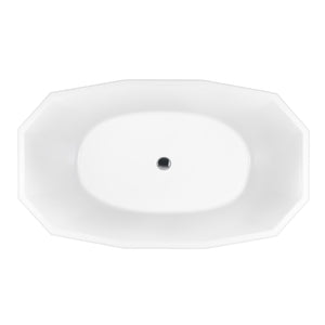 Aqua Eden VTSQ593024 59-Inch Acrylic Freestanding Tub with Drain, Glossy White