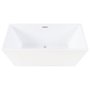 Aqua Eden VTSQ593223 59-Inch Acrylic Freestanding Tub with Drain, White