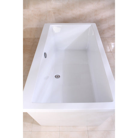 Aqua Eden VTSQ663422 66-Inch Acrylic Double Ended Freestanding Tub with Drain, White