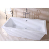 Aqua Eden VTSQ663422 66-Inch Acrylic Double Ended Freestanding Tub with Drain, White