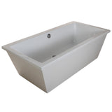 Aqua Eden VTSQ663422 66-Inch Acrylic Double Ended Freestanding Tub with Drain, White