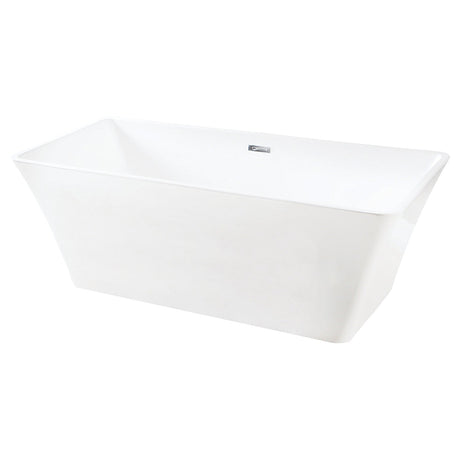 Aqua Eden VTSQ672923 67-Inch Acrylic Freestanding Tub with Drain, White