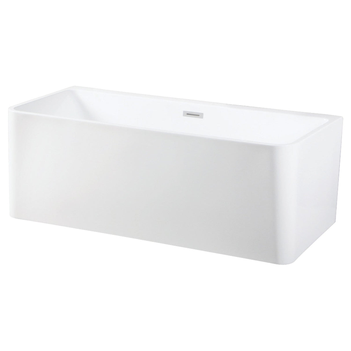 Aqua Eden VTSQ673023 67-Inch Acrylic Freestanding Tub with Drain, White