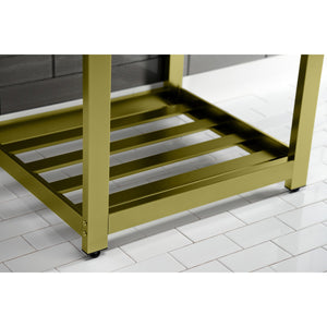 Fauceture VWP2522A7 25-Inch Ceramic Console Sink Set, White/Brushed Brass