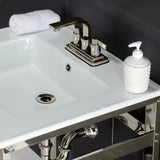 Fauceture VWP2522W4A6 25-Inch Ceramic Console Sink Set, White/Polished Nickel