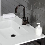 Fauceture VWP3122B5 31-Inch Ceramic Console Sink Set, White/Oil Rubbed Bronze