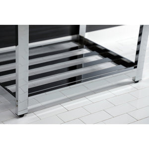 Fauceture VWP3122W4A1 31-Inch Ceramic Console Sink Set, White/Chrome