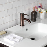 Quadras VWP3722A5 37-Inch Ceramic Console Sink Set, White/Oil Rubbed Bronze