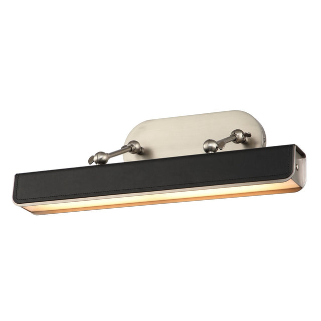 Alora PL307919ANTL VALISE PICTURE LIGHT LED ANTIQUE NICKEL TUXEDO LEATHER