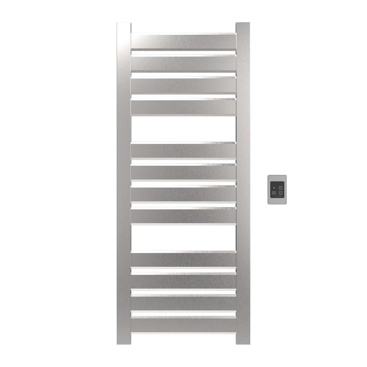 Amba Products V2356B Vega 12-Panel Hardwired Towel Warmer - 3.625 x 23.375 x 58 in. - Brushed Finish