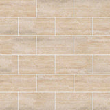 Veneto Sand 12"x12" Polished Porcelain Mesh-Mounted Mosaic Tile room shot angle view