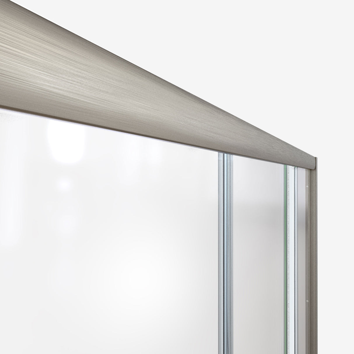 DreamLine Visions 56-60 in. W x 60 in. H Sliding Tub Door and White Wall Kit in Brushed Nickel