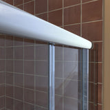 DreamLine Visions 34 in. D x 60 in. W x 76 3/4 in. H Sliding Shower Door in Chrome with Right Drain White Base, Wall Kit