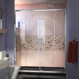 DreamLine Visions 36 in. D x 60 in. W x 74 3/4 in. H Sliding Shower Door in Chrome with Center Drain Black Shower Base