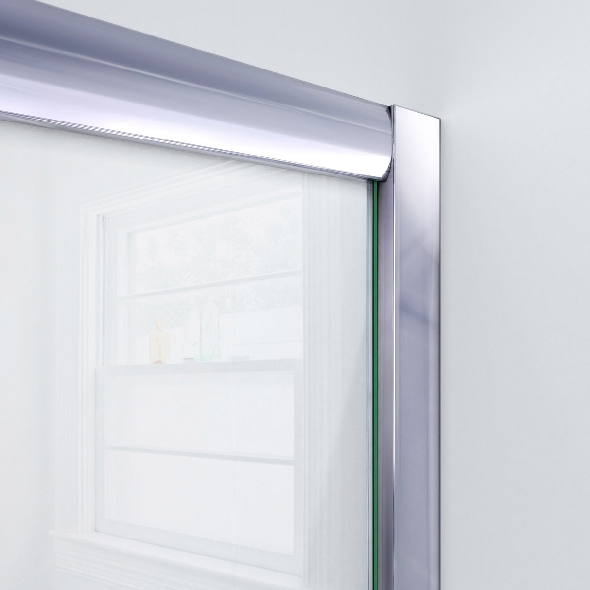 DreamLine Visions 34 in. D x 60 in. W x 76 3/4 in. H Sliding Shower Door in Brushed Nickel with Left Drain White Base, Wall Kit
