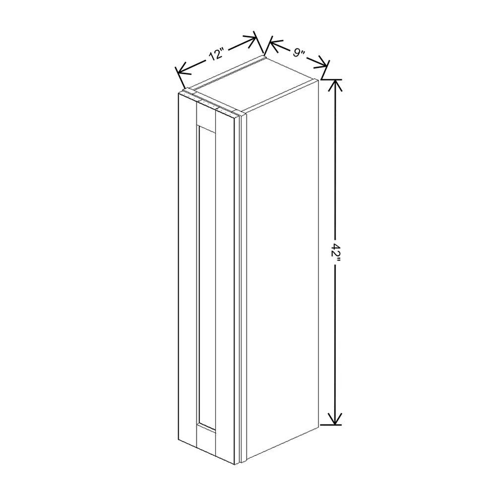 Dove 9" Wide × 42" High Wall Cabinet - J&K Cabinetry