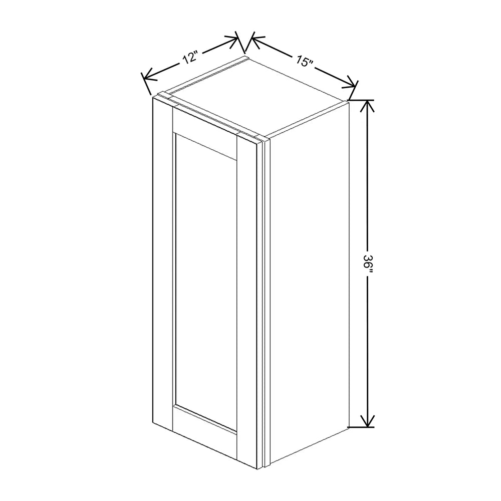 Mahogany 15" Wide × 36" High Wall Cabinet - J&K Cabinetry