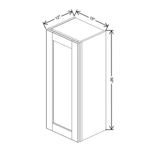 Mahogany 15" Wide × 36" High Wall Cabinet - J&K Cabinetry