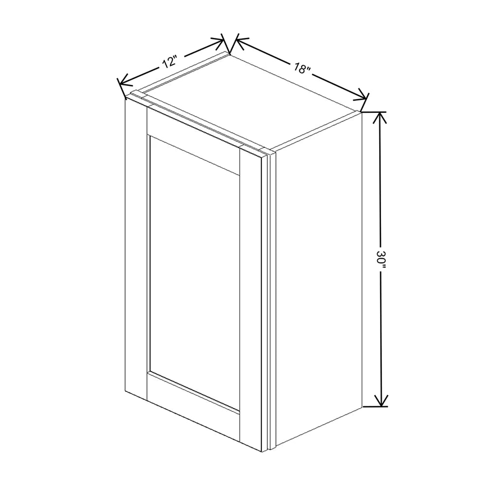 Charcoal 18" Wide × 30" High Wall Cabinet - J&K Cabinetry