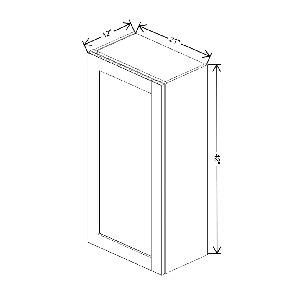 Mahogany 21" Wide × 42" High Wall Cabinet - J&K Cabinetry