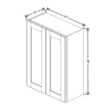 Mahogany 27" Wide × 36" High Wall Cabinet - J&K Cabinetry