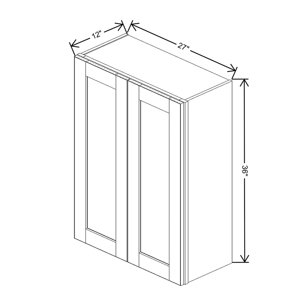 Sage 27" Wide × 36" High Wall Cabinet - J&K Cabinetry