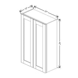 Mahogany 27" Wide × 42" High Wall Cabinet - J&K Cabinetry